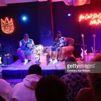 NEW YORK, NEW YORK - JULY 02: Torae Carr and Bonsu Thompson speak during the 25th Anniversary Of Nas' "It Was Written" Conversation on July 02, 2021 in New York City. (Photo by Dimitrios Kambouris/Getty Images)